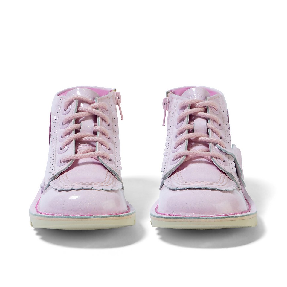 Junior Girls Kick Hi Love Patl Pnk Leather Pink