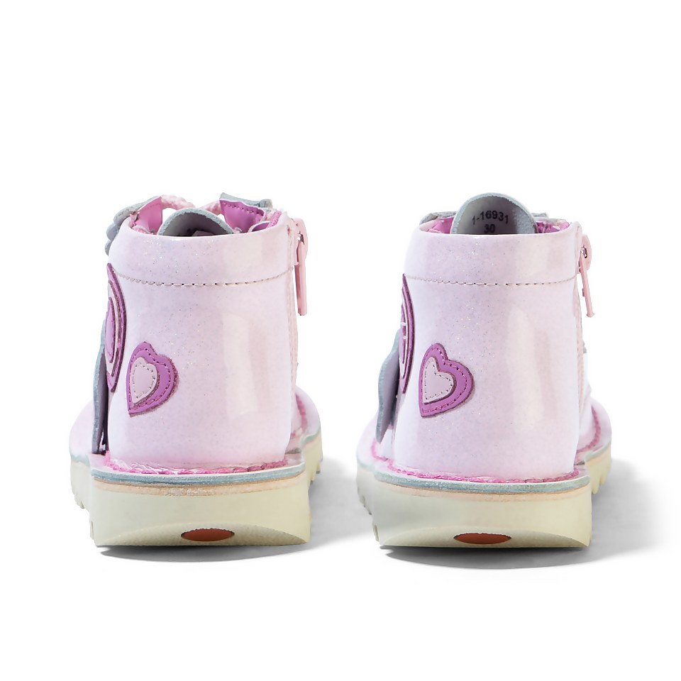 Junior Girls Kick Hi Love Patl Pnk Leather Pink