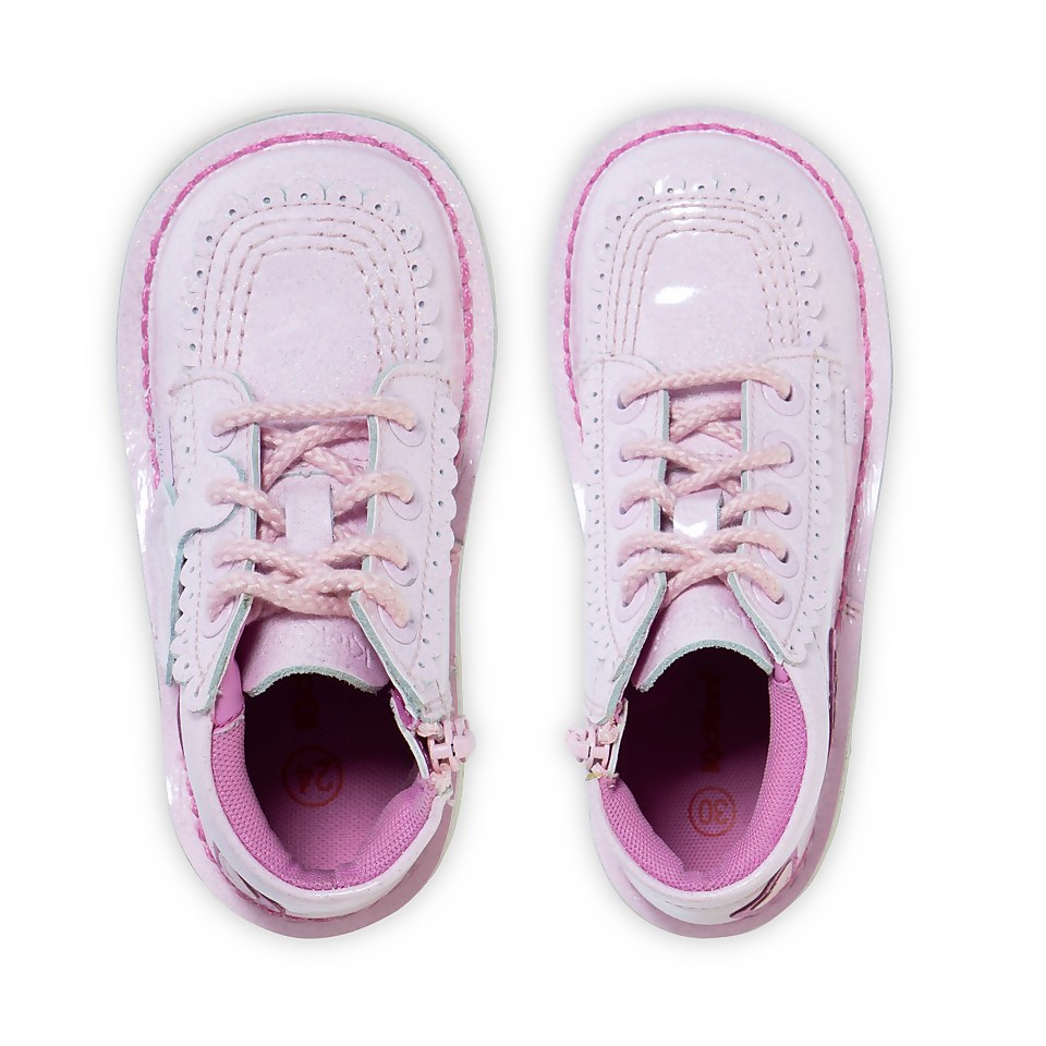 Junior Girls Kick Hi Love Patl Pnk Leather Pink