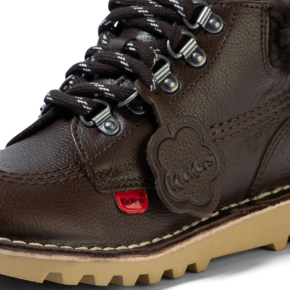 Junior Boys Kick Hi Winter Leather Dark Brown