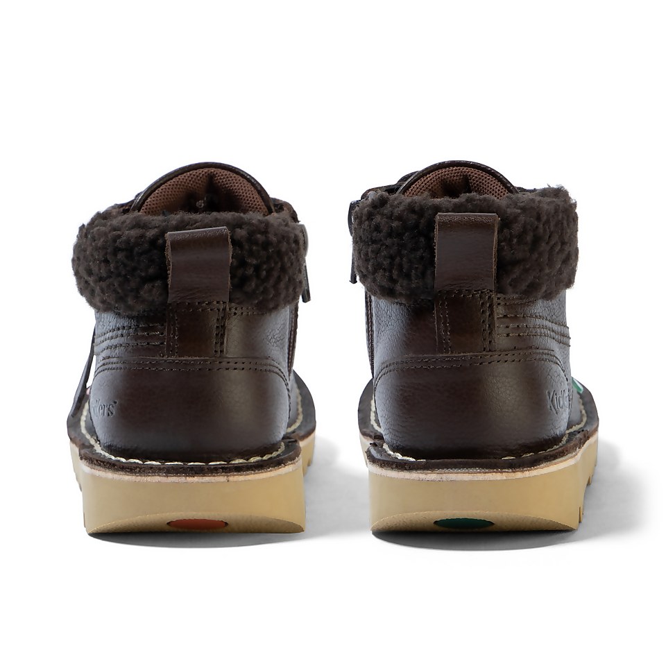 Junior Boys Kick Hi Winter Leather Dark Brown
