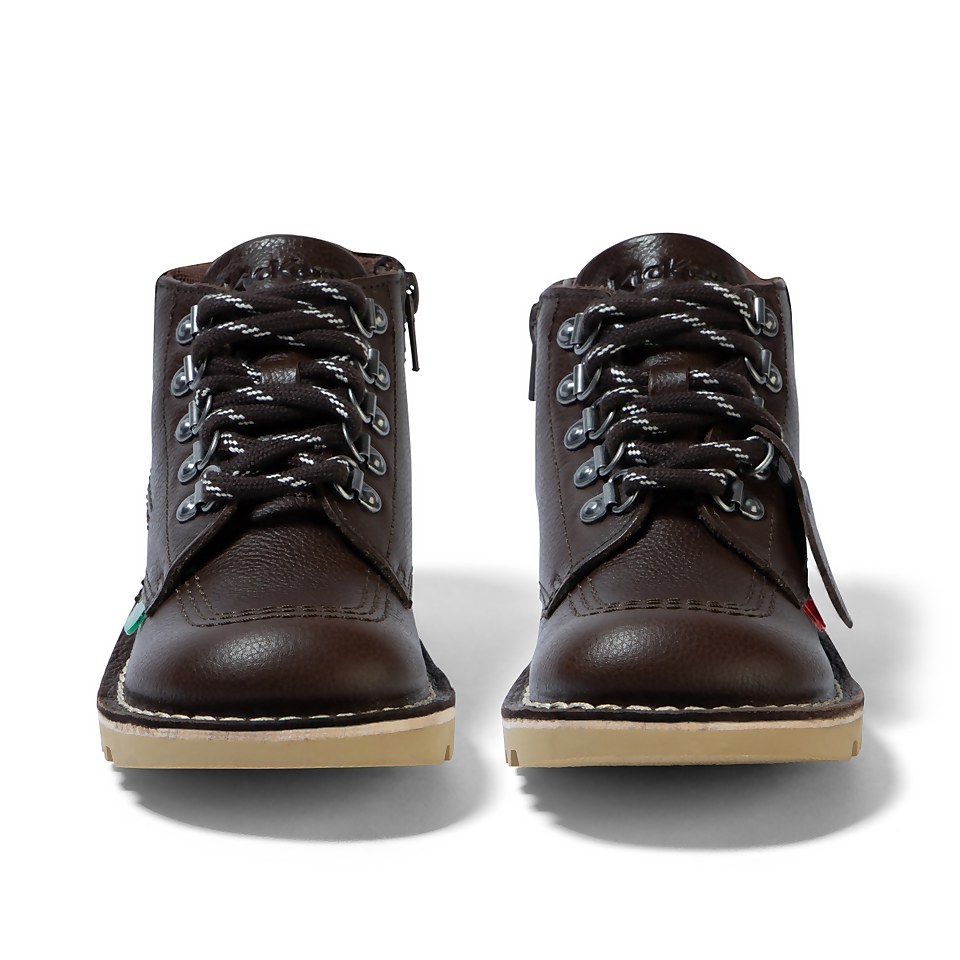 Junior Boys Kick Hi Winter Leather Dark Brown