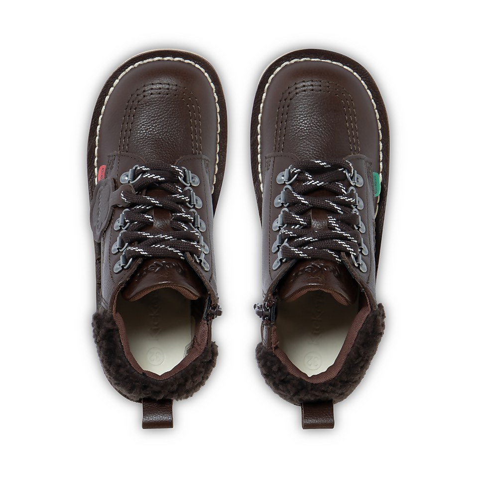 Junior Boys Kick Hi Winter Leather Dark Brown
