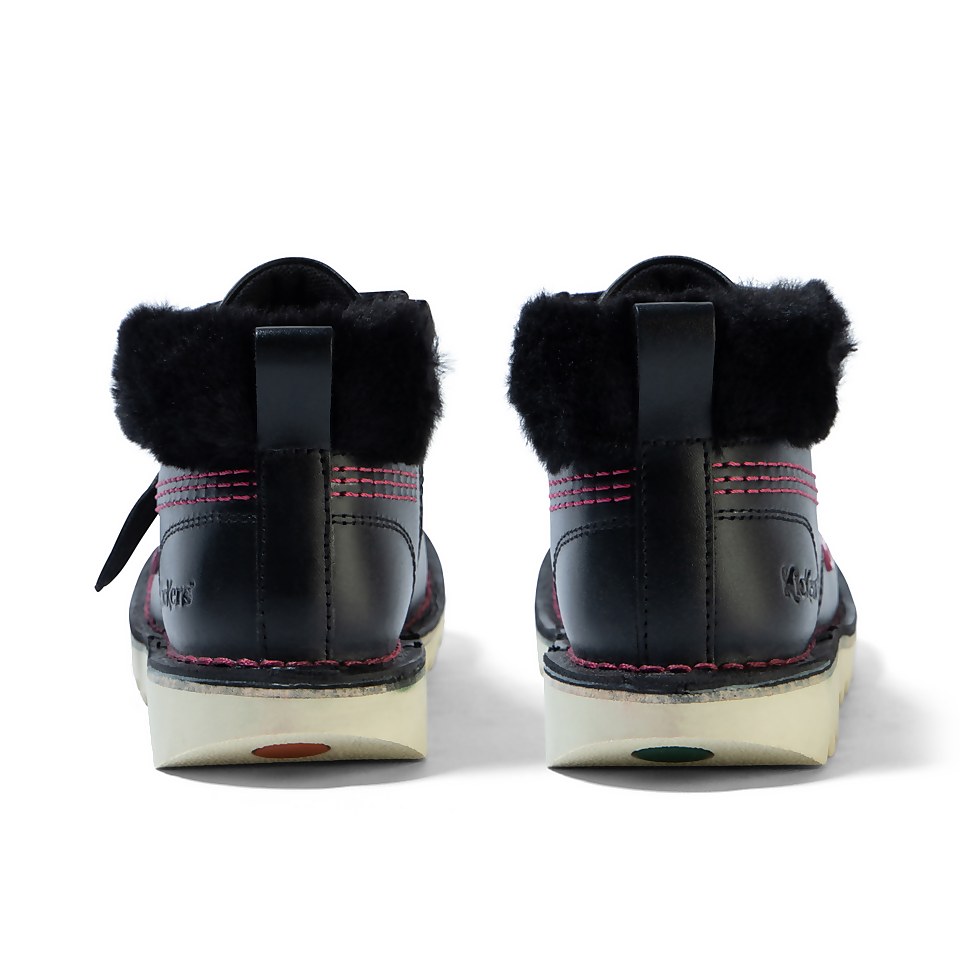 Junior Girls Kick Hi Winter Leather Black