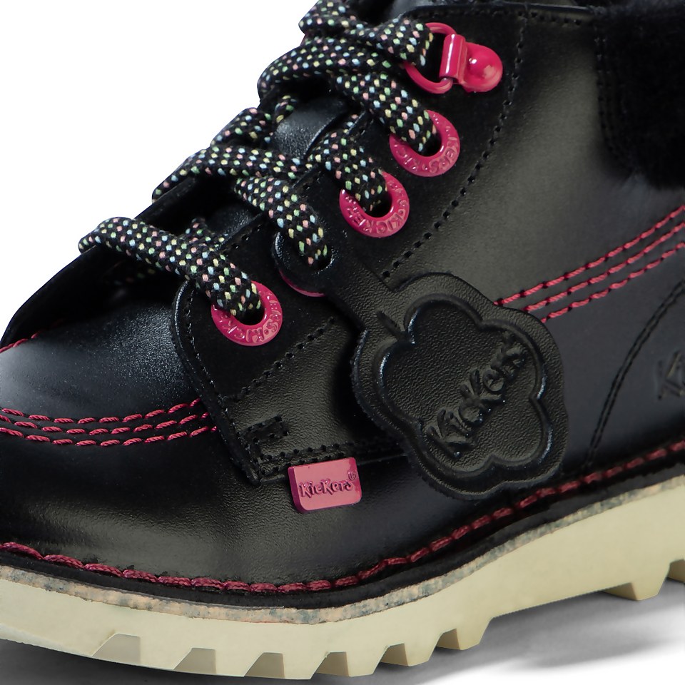 Junior Girls Kick Hi Winter Leather Black