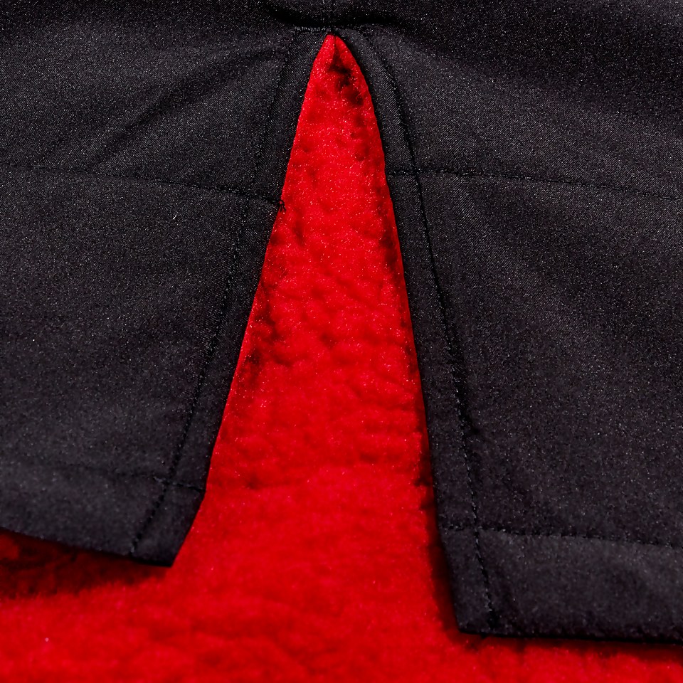 Langärmeliger Poncho für Erwachsene in Schwarz/Rot
