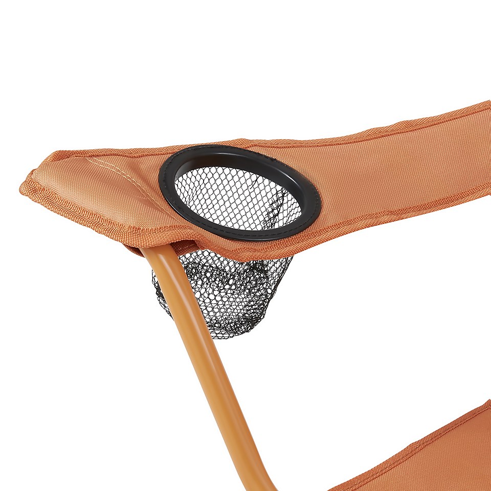 Folding Camping Chair Yellow Homebase