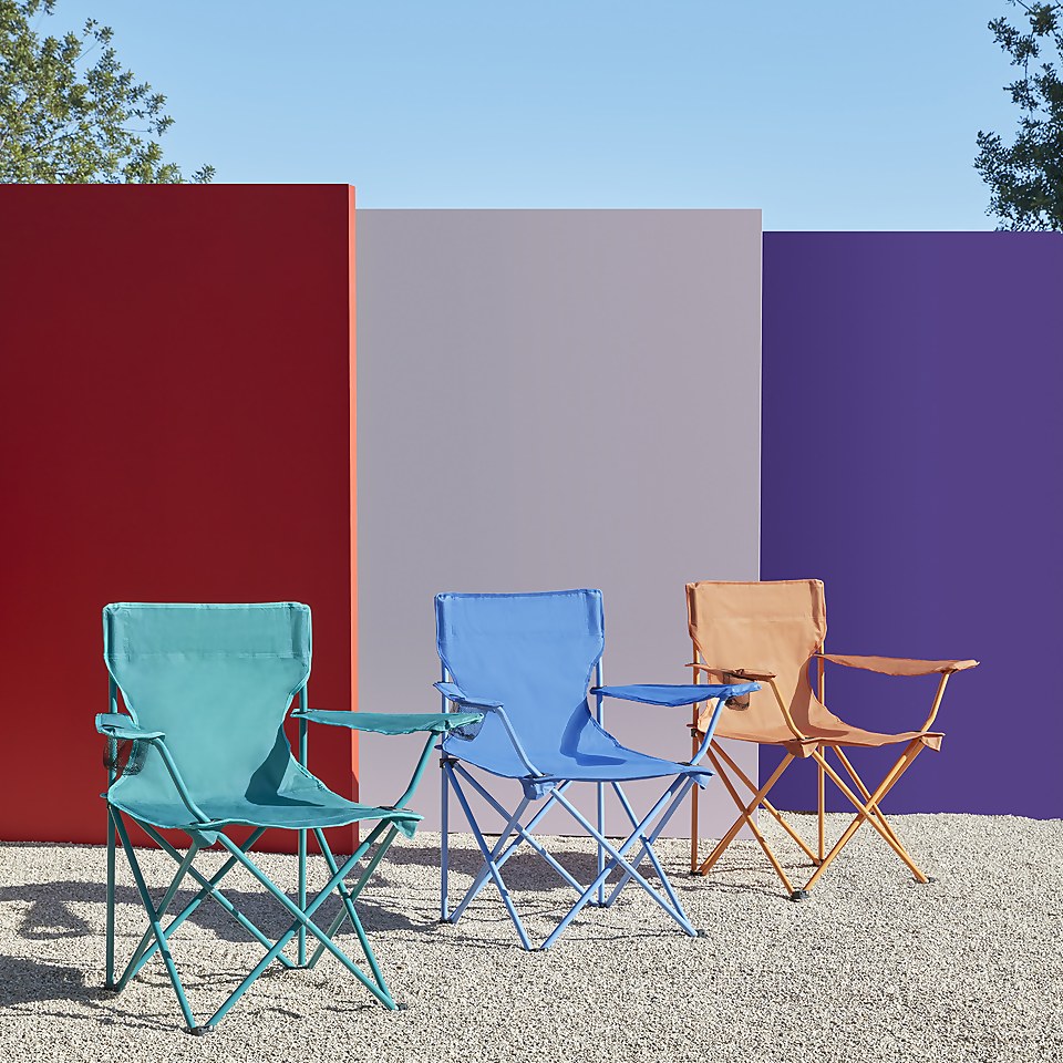 Folding Camping Chair Blue Homebase