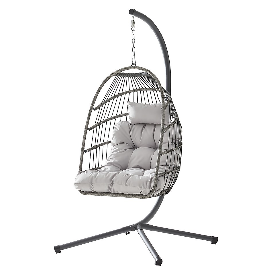 Grey Single Garden Hanging Chair