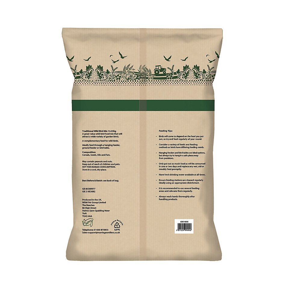 Berry Wild Bird Food Traditional Mix 12.55kg Homebase