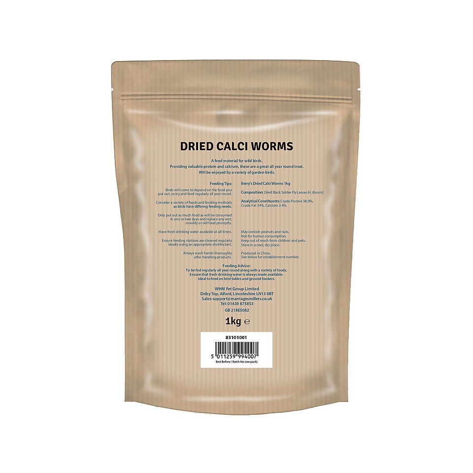 Berry Wild Bird Food Calciworms 1kg Homebase