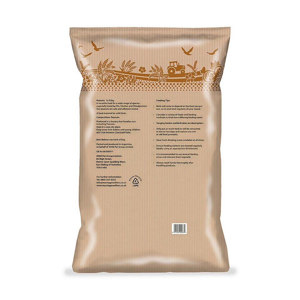 Berry Wild Bird Food Split Peanuts 12.55kg Homebase