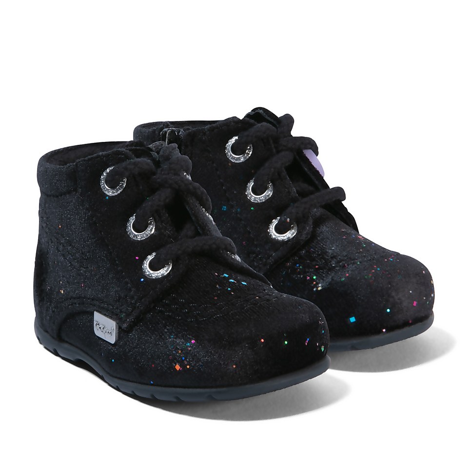 Baby Kick Hi Glitter Textile Velvet Black