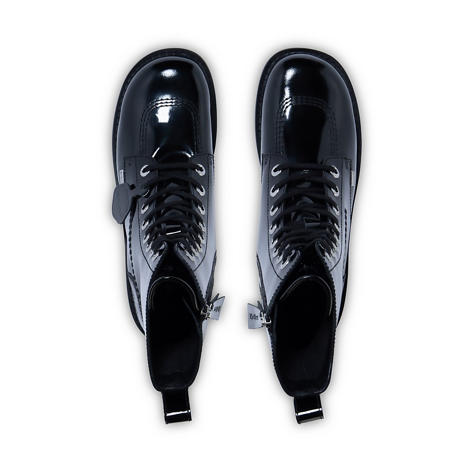 Adult Unisex Kizziie Lace Up Patent Leather Black