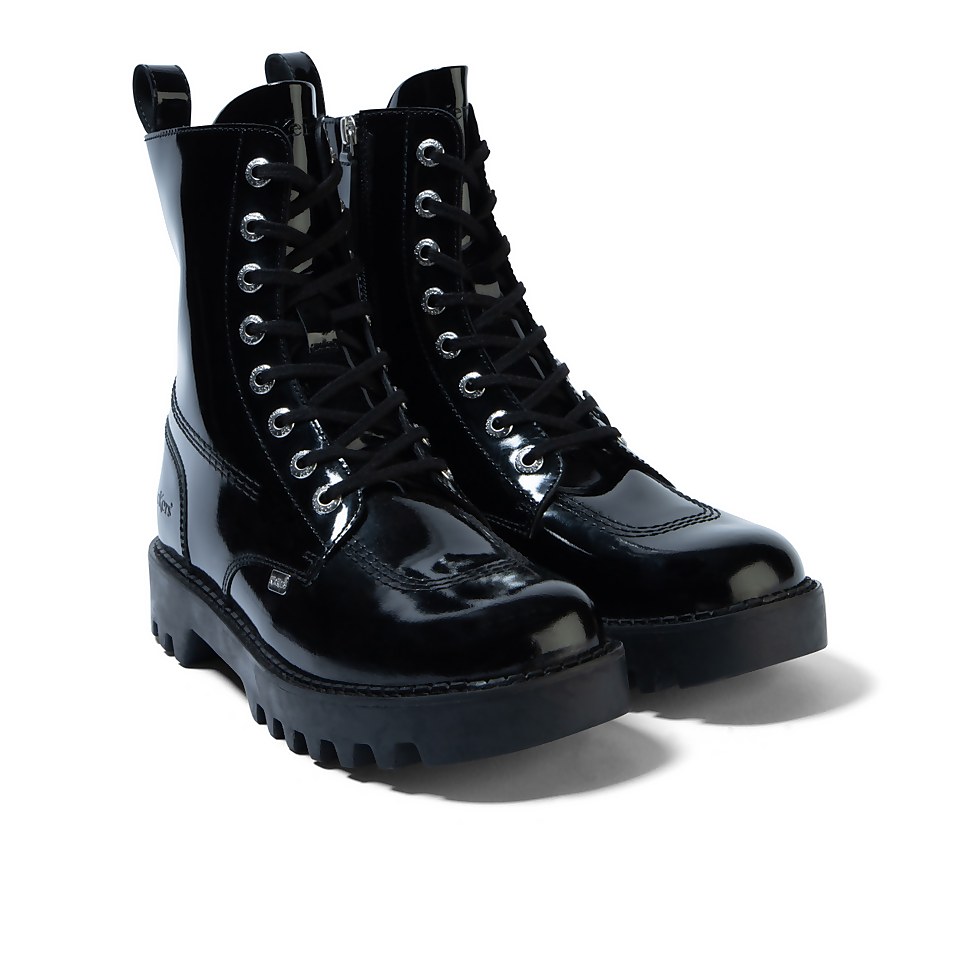 Adult Unisex Kizziie Lace Up Patent Leather Black