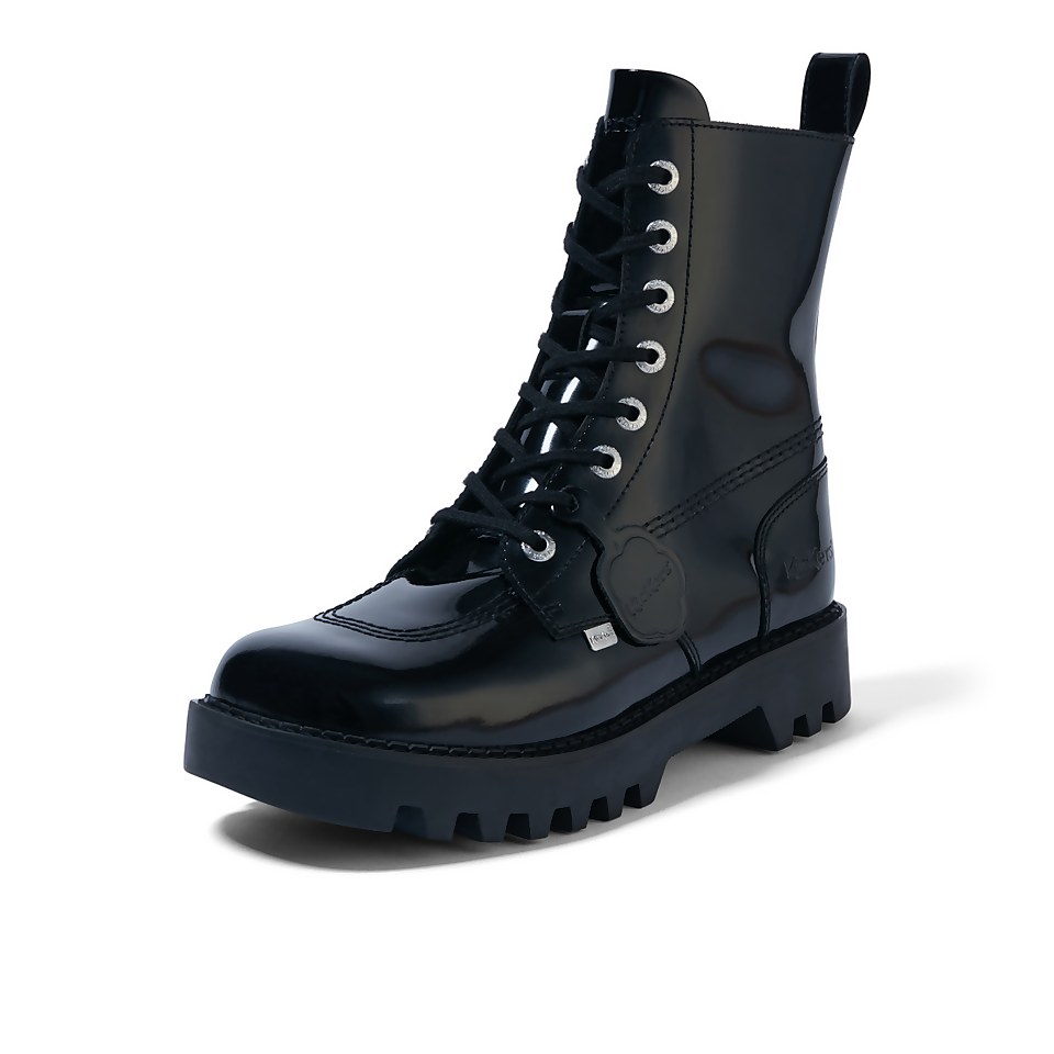 Adult Unisex Kizziie Lace Up Patent Leather Black