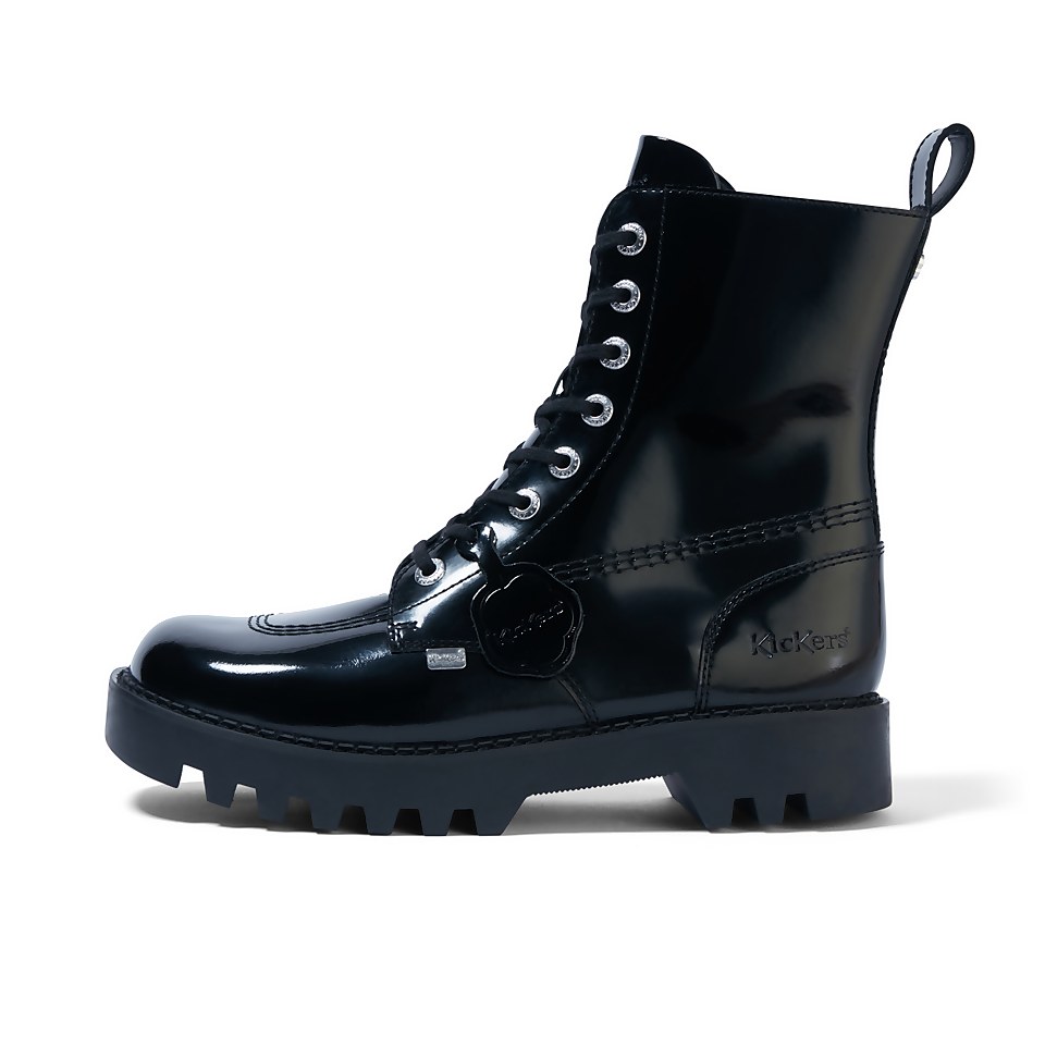 Adult Unisex Kizziie Lace Up Patent Leather Black