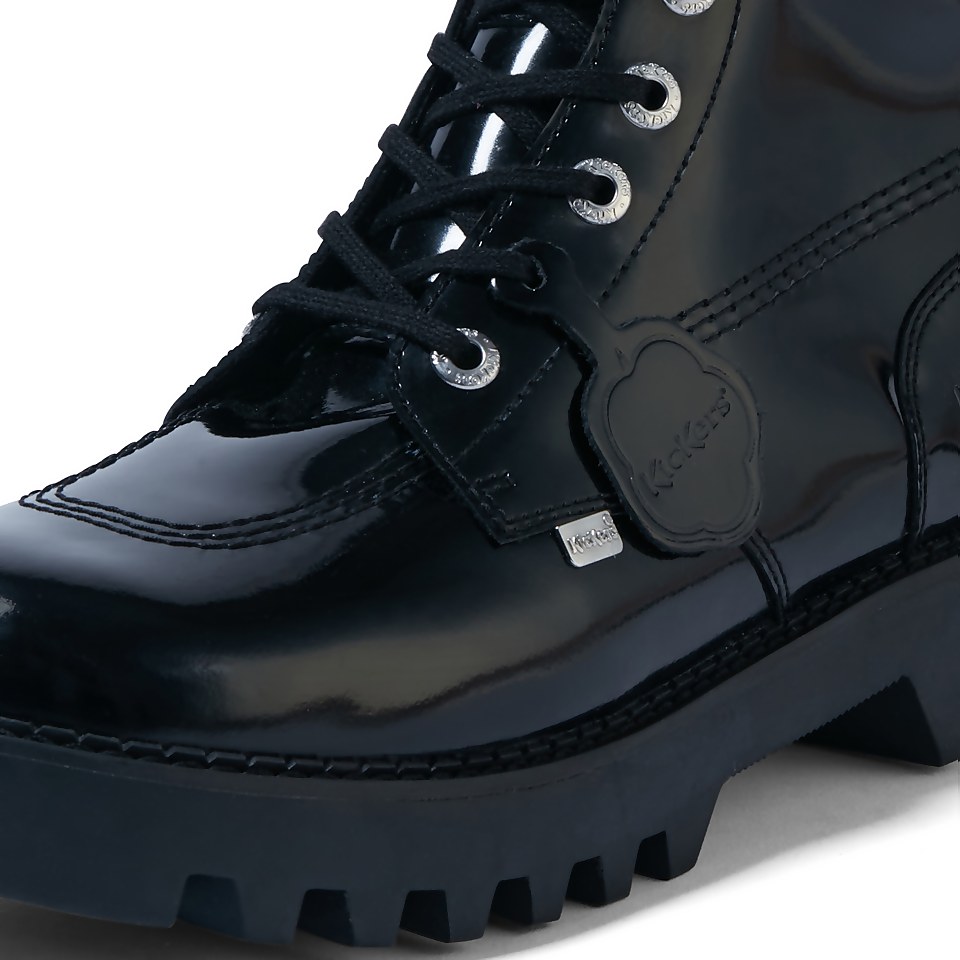 Adult Unisex Kizziie Lace Up Patent Leather Black