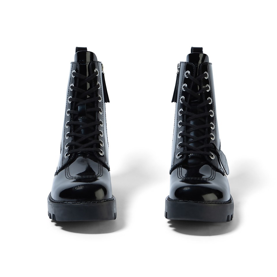 Adult Unisex Kizziie Lace Up Patent Leather Black