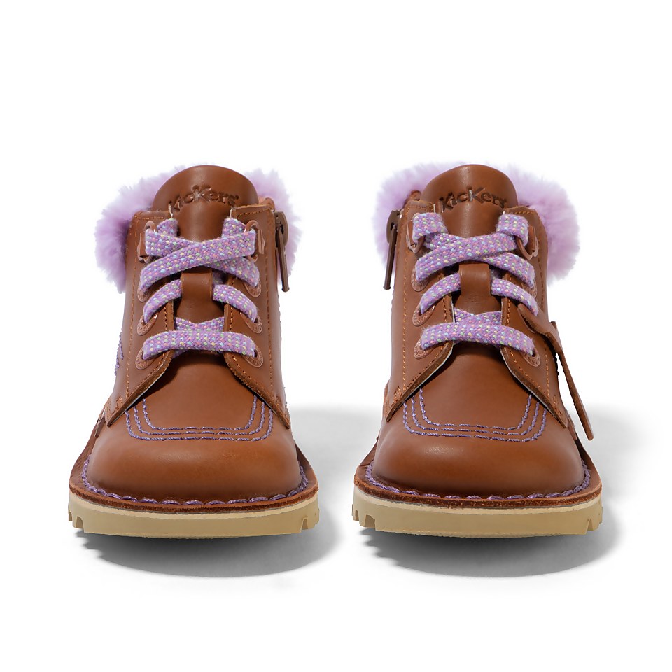 Infant Girls Kick Hi Winter Leather Tan