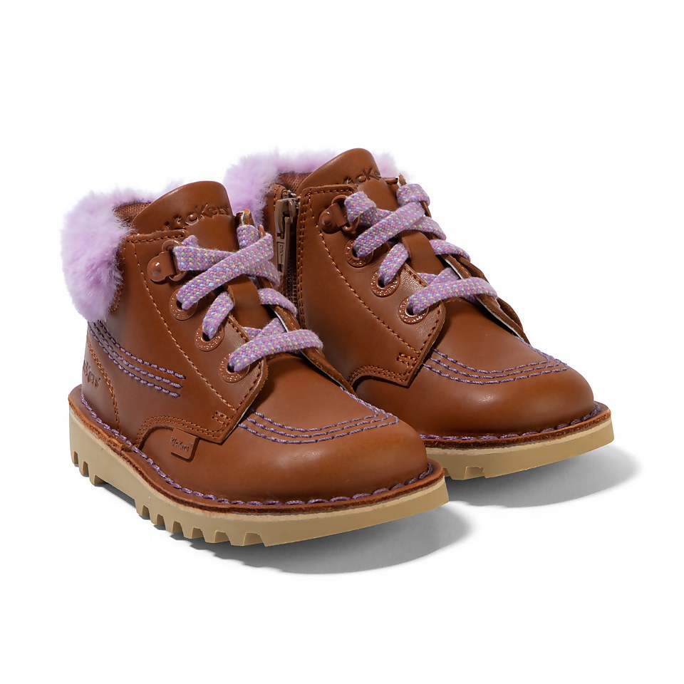 Infant Girls Kick Hi Winter Leather Tan
