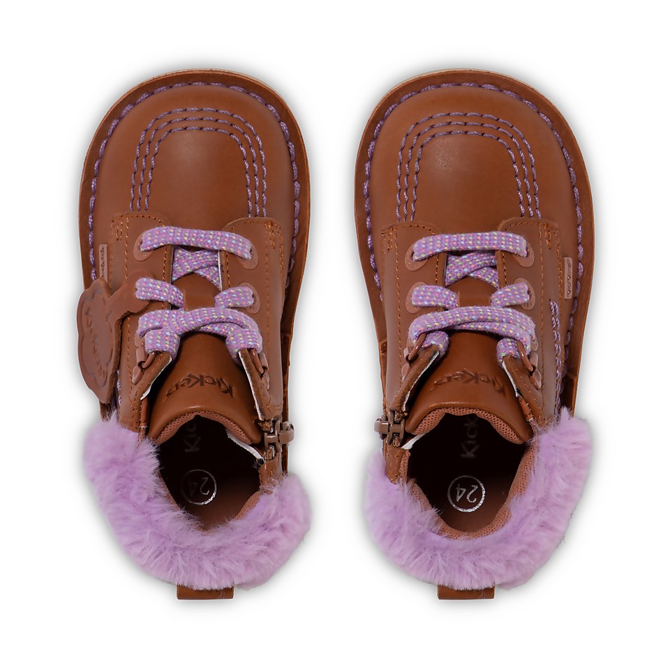 Infant Girls Kick Hi Winter Leather Tan