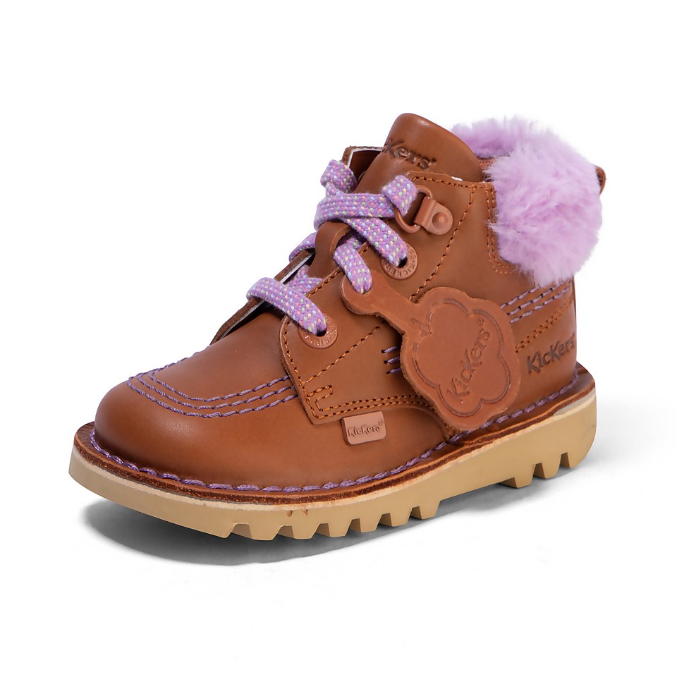Infant Girls Kick Hi Winter Leather Tan