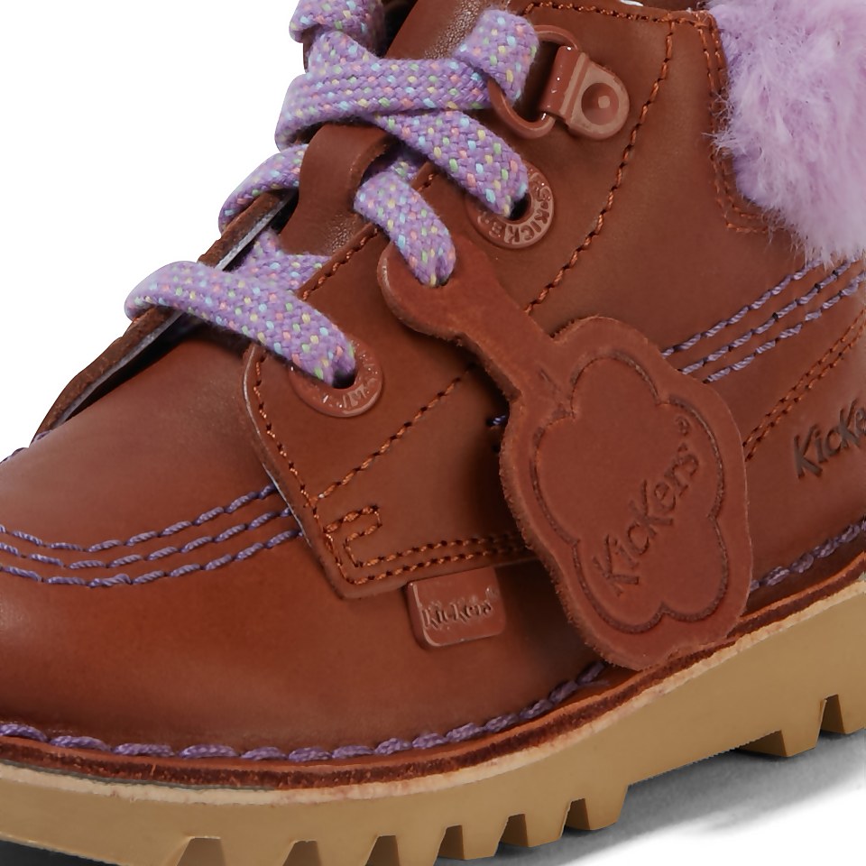 Infant Girls Kick Hi Winter Leather Tan