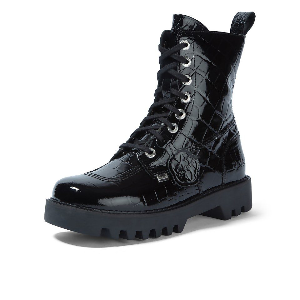 Adult Adult Women's Kizziie Lace Up Patl Croc Patent Leather Black