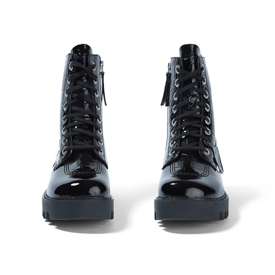 Adult Adult Women's Kizziie Lace Up Patl Croc Patent Leather Black
