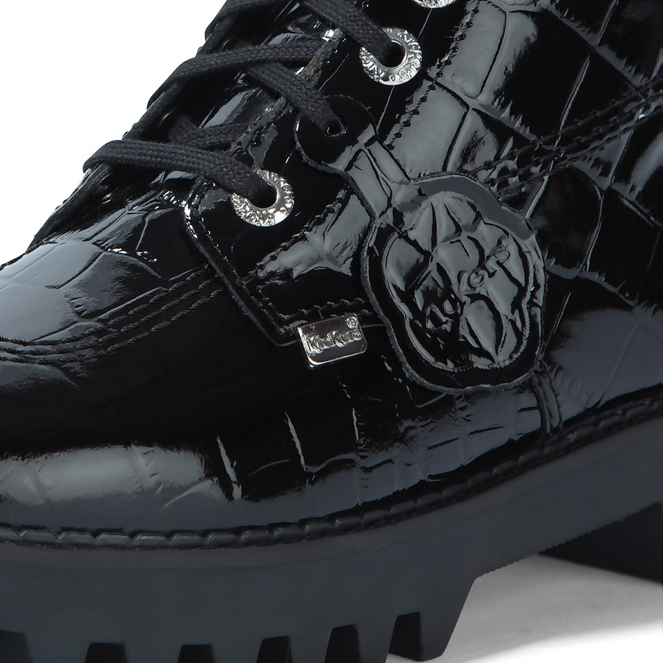 Adult Adult Women's Kizziie Lace Up Patl Croc Patent Leather Black