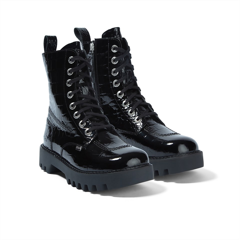 Adult Adult Women's Kizziie Lace Up Patl Croc Patent Leather Black