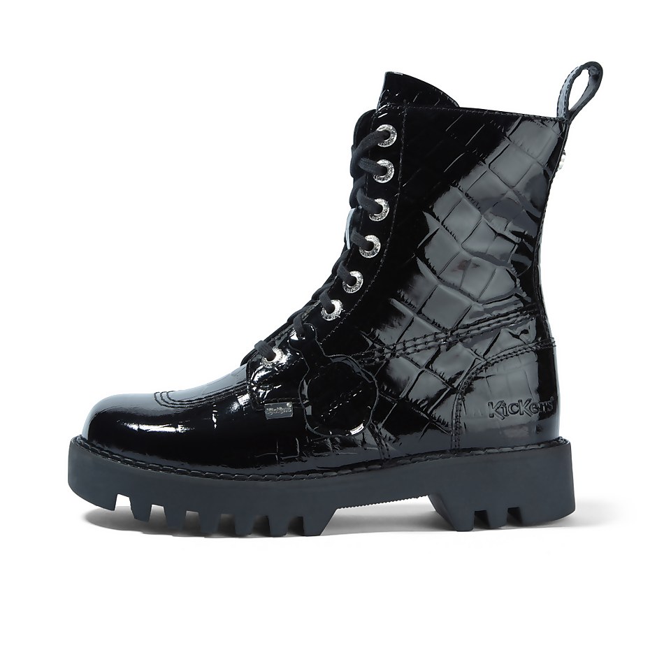 Adult Adult Women's Kizziie Lace Up Patl Croc Patent Leather Black