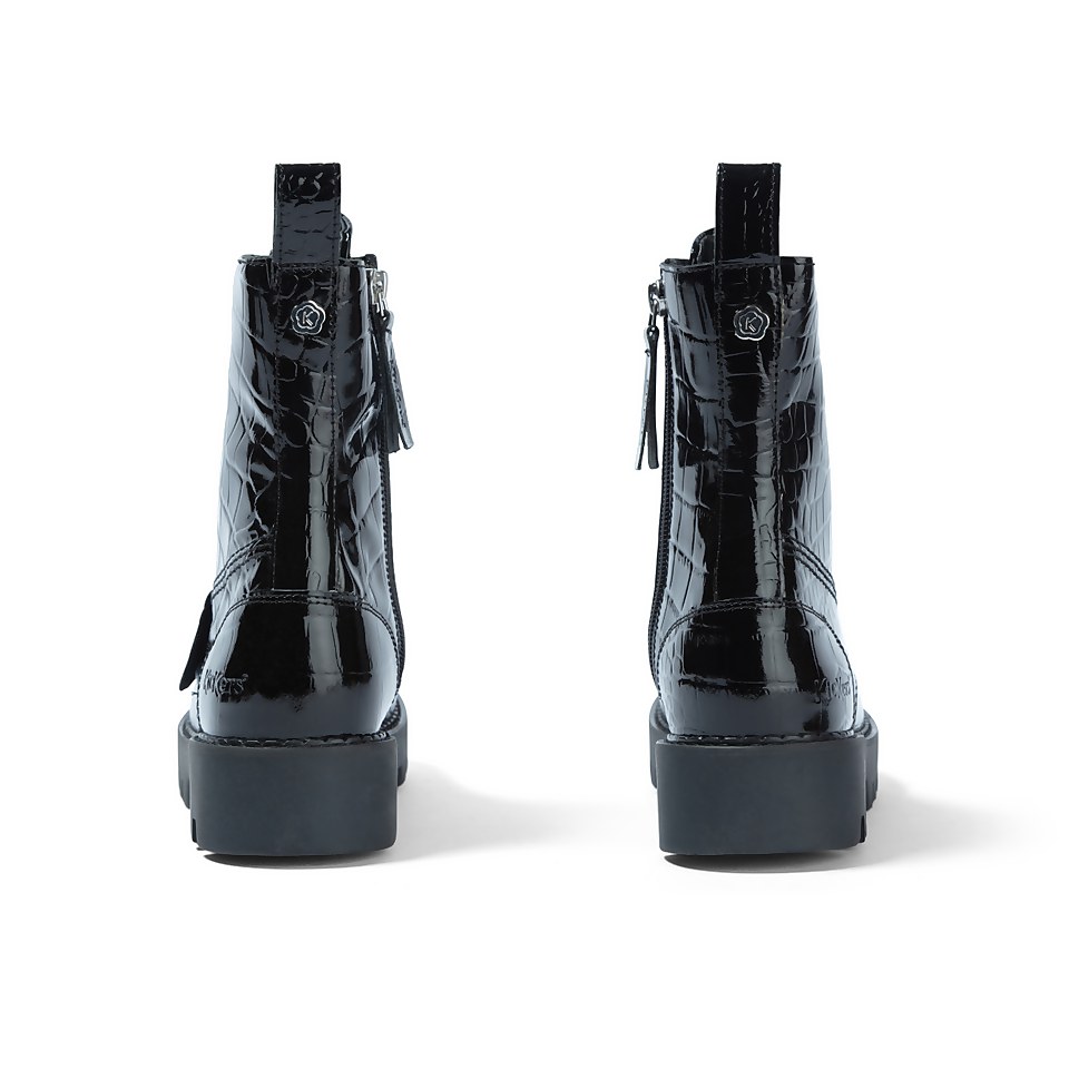 Adult Adult Women's Kizziie Lace Up Patl Croc Patent Leather Black