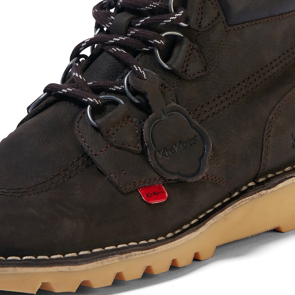 Mens Kick Hi Hike Leather Dark Brown