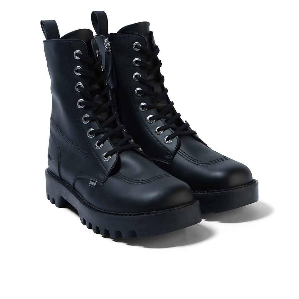 Adult Unisex Kizziie Lace Up Leather Alternative Black