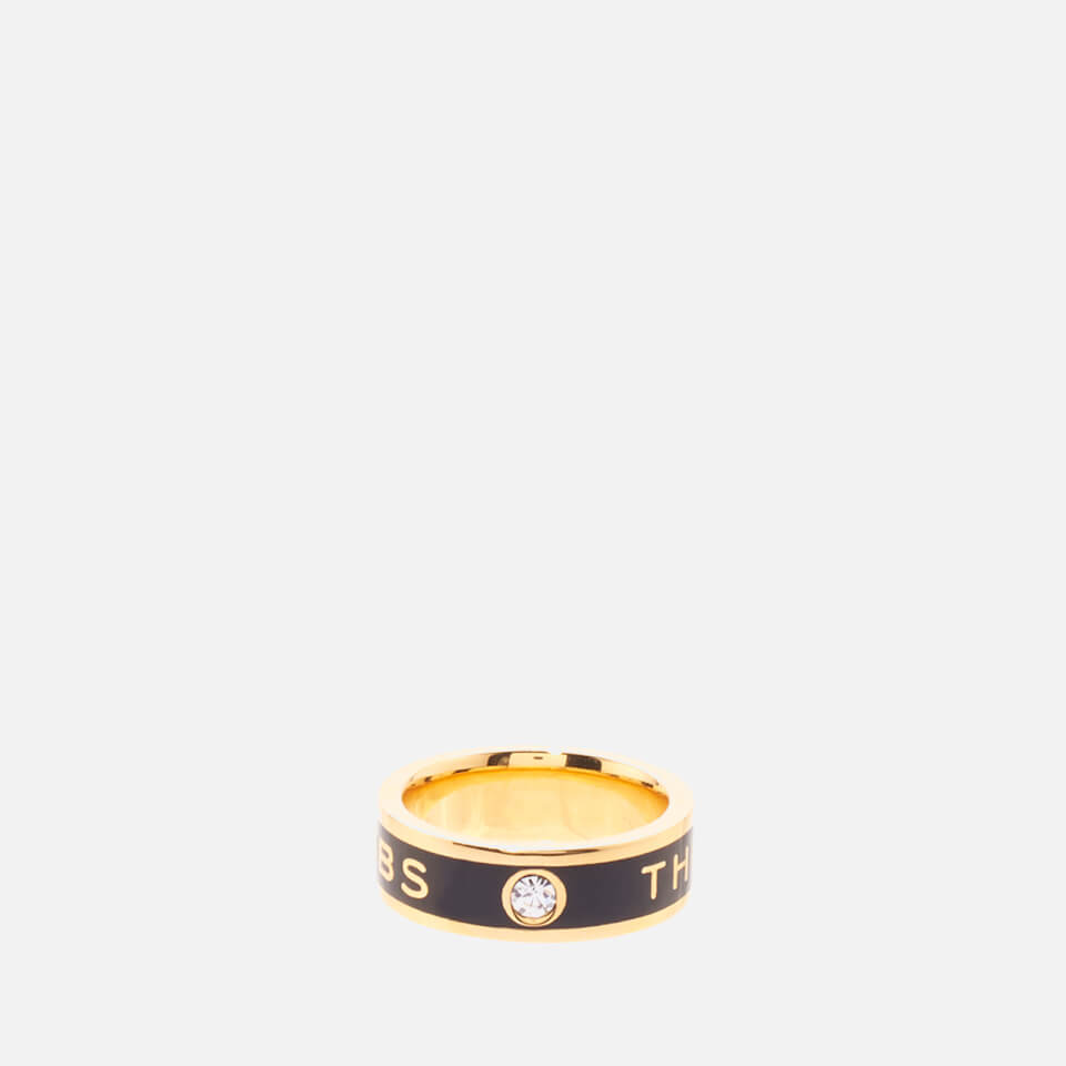 Marc Jacobs The Medallion Gold-Tone, Resin and Crystal Ring - 6