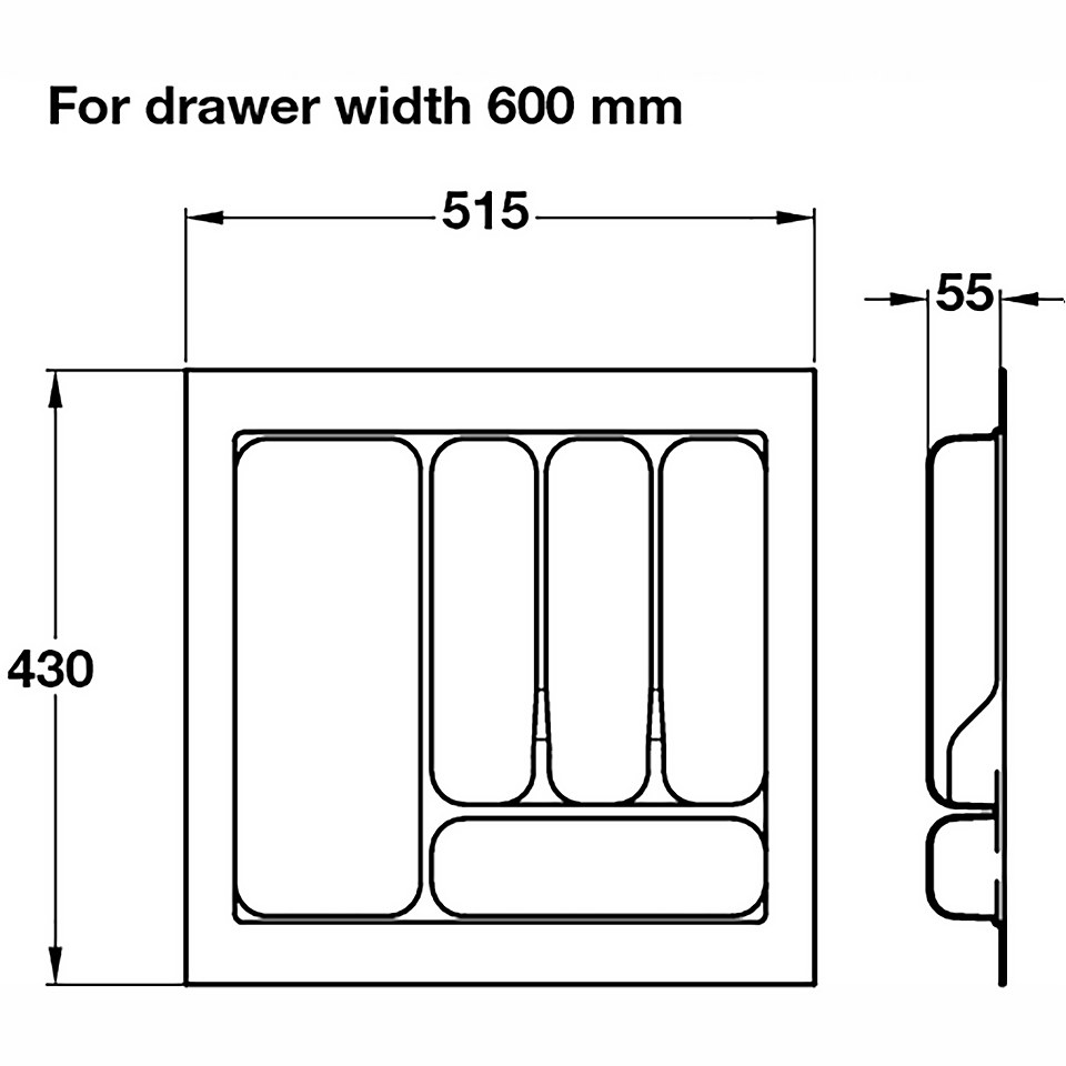 600mm Premium Cutlery Tray Homebase