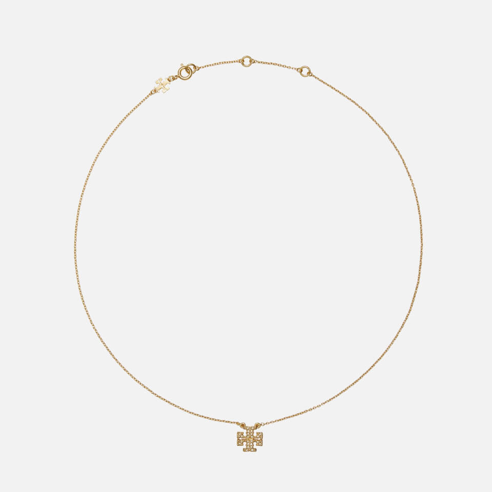 Tory Burch Gold-Plated Kira Pave Pendant and Stud Earring Set