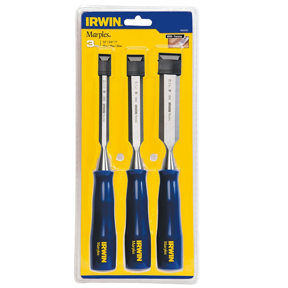 IRWIN Marples M444 BlueChip 3 Bevel Edge Chisel Set Homebase