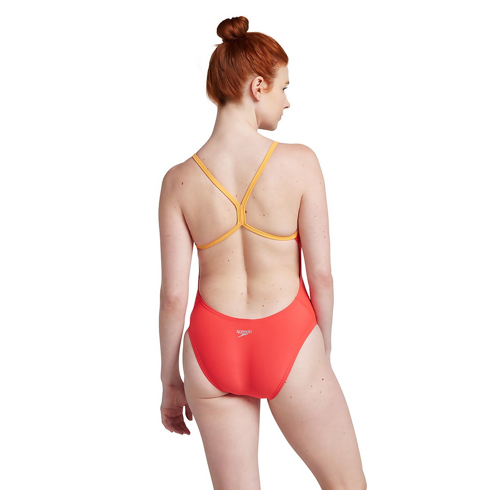 Women's Colorblock One Back One Piece Pink