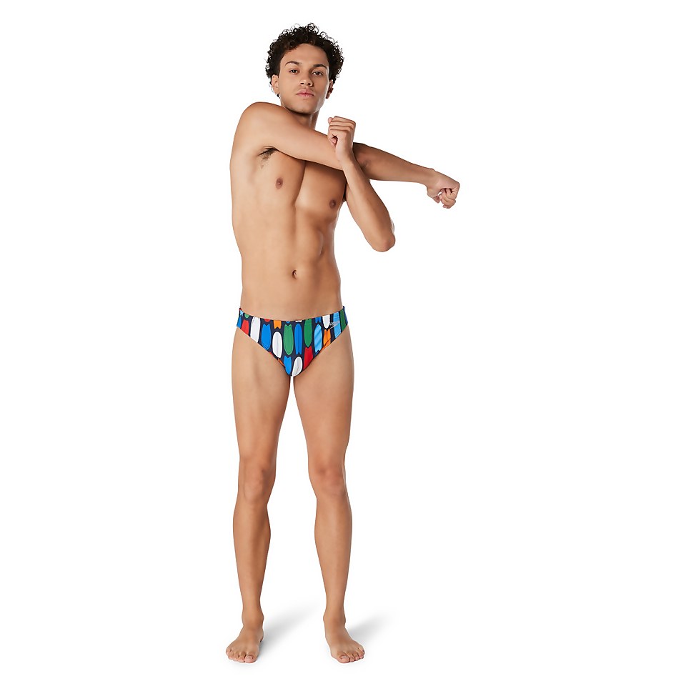 Men's Floatable Floral Print Beachstar 2" Brief Red
