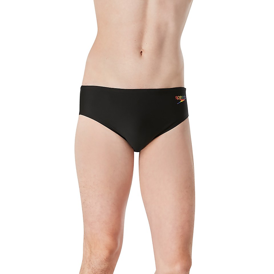 Men's Pride Graphic Solid Brief Black