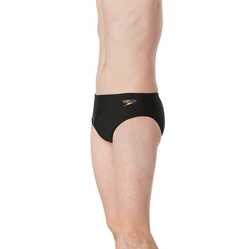 Men's Pride Graphic Solid Brief Black