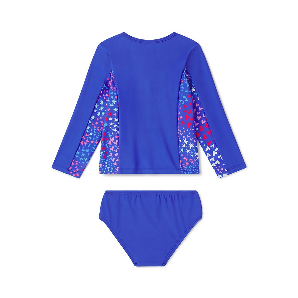 Girl's Toddler Long Sleeve Rashguard Set Purple