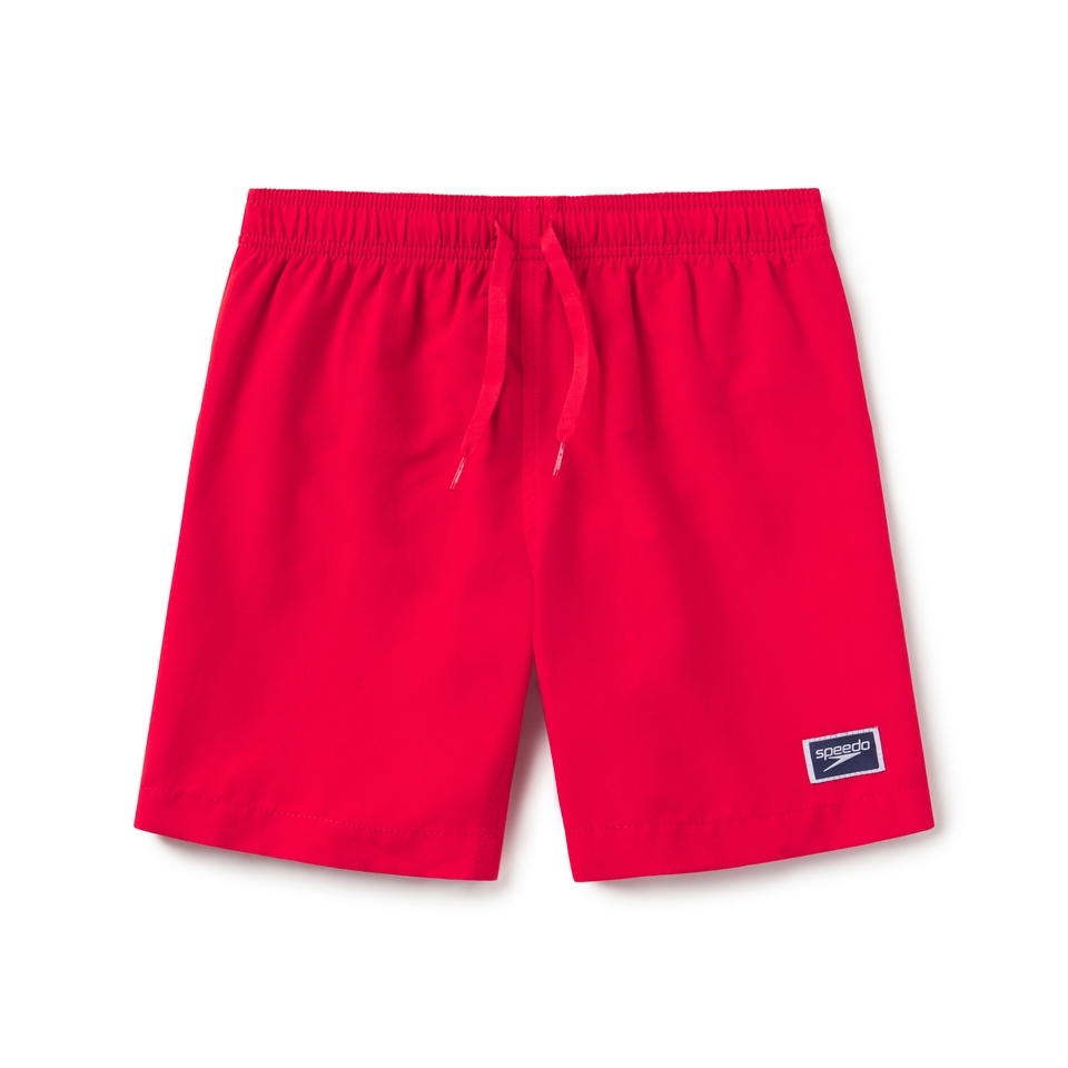 Maillot de bain couleur unie Rondo 15 po pour garçons, rouge