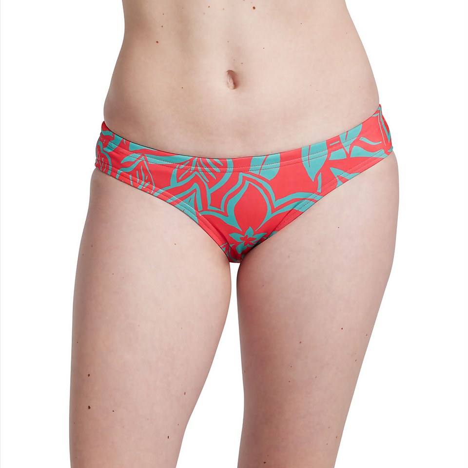 Women's Printed Cheeky Hipster Bikini Bottom Pink