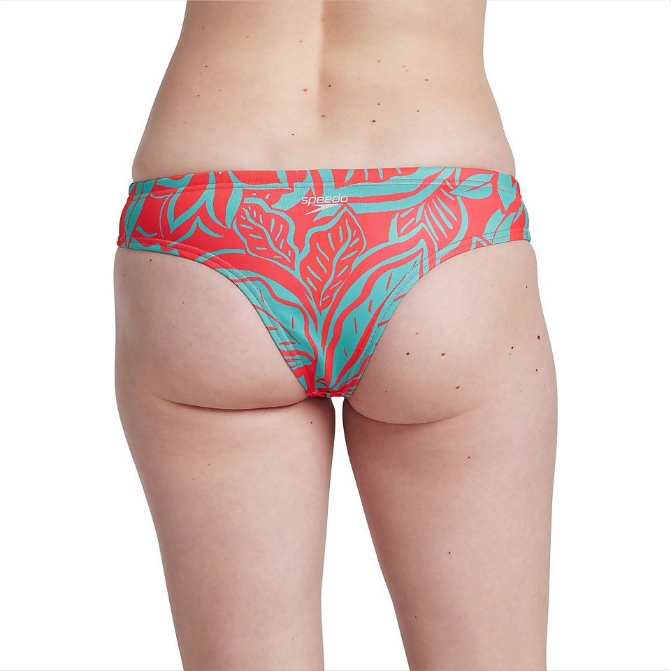 Women's Printed Cheeky Hipster Bikini Bottom Pink