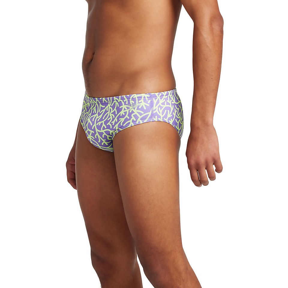 Men's Printed One Brief Purple