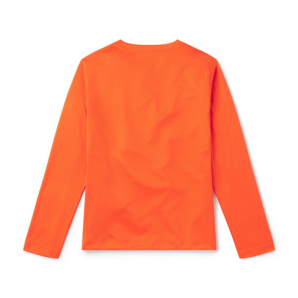 Maillot de bain manches longues et motif graphique pour garçons, orange